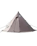 OneTigris Zelt Tipi Zelt Firstzelte für 4-6 Personen Pyramidenzelt mit Zeltstange 4 Jahrzeit Campingzelt 3000 mm Wassersäule für Outdoor, Camping, Wandern, Trekking