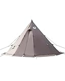 OneTigris Zelt Tipi Zelt Firstzelte für 4-6 Personen Pyramidenzelt mit Zeltstange 4 Jahrzeit Campingzelt 3000 mm Wassersäule für Outdoor, Camping, Wandern, Trekking