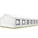 Partyzelt Pavillon 6x12 m in weiß PE Plane 350 N Wasserdicht UV Schutz Festzelt Gartenzelt