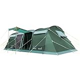 Skandika Tunnelzelt Montana 8 Personen | Camping Zelt mit eingenähten Zeltboden, mit Sleeper Technologie, 3-4 Schlafkabinen, 5000 mm Wassersäule, Moskitonetze | großes Familienzelt
