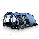 your GEAR Zelt Mistral - Tunnelzelt für 4 oder 5 Personen, Familienzelt mit Vorraum, großen Fenstern und dunkler Schlafkabine, Campingzelt mit UV 50+ Sonnenschutz, 3000 mm Wassersäule und Stehhöhe