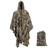 AnExer Ghillie Umhang Ghillie Suit Tarnanzug Schnelltrocknend, Tarnkleidung für Jagd Militär Jagd Verdeckt CS Camping Outdoor Tierfotografie Festschmuck (Grün)