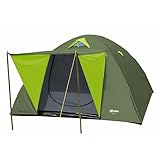 EXPLORER Zelt Iglu 2 Doppeldach Kuppelzelt mit Vordach Igluzelt 2-3 Personen 210x205x130cm 1500mm Wassersäule wettergeschützter Eingang Outdoor Wandern Familie Camping Grün