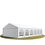 TOOLPORT Festzelt Partyzelt 6x12 m Premium, hochwertige PVC Plane 750 N in weiß 100% wasserdicht mit Bodenrahmen