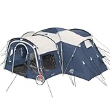 Skandika Nimbus Sleeper für 8 Personen | Campingzelt mit 3 Schlafkabinen, wasserdicht, 5000 mm Wassersäule, 2,15 m Stehhöhe, versetzbare Frontwand, großer Wohnraum