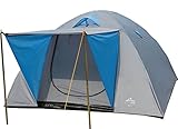 EXPLORER Zelt Iglu 2 Doppeldach Kuppelzelt mit Vordach Igluzelt 210x205x130cm 3 Personen 1500mm Wassersäule wettergeschützter Eingang Outdoor Wandern Familie Camping