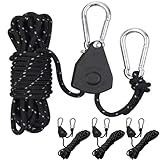 4 Stück 13ft/4M Reflektierend Abspannseile Seil mit Seilspanner, Ø 4mm Einstellbare Seil Ratsche Rope Seilratsche mit Haken, Paracordseil Abspannleine Zeltseil Zeltschnur für Zelt Zeltplane Camping